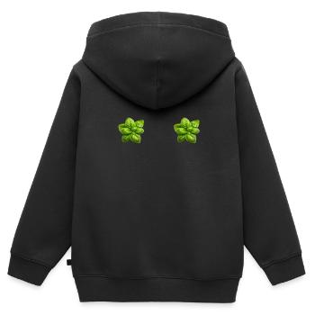 Cuisine italienne - Le pesto de basilic est le Besto - Sweat Premium à capuche zippé enfant bio - noir - Dos - AI Model Kid Male (0cm)