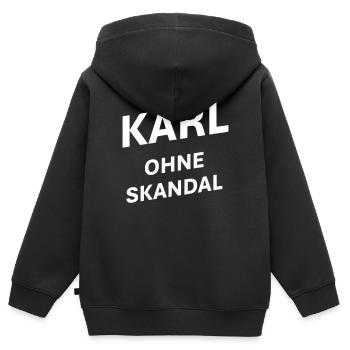Karl ohne Skandal - Kinder Premium Organic Zip Hoodie - Schwarz - Hinten - AI Model Kid Male (0cm)