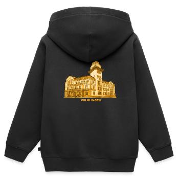 Völklingen Rathaus Saar Saarland Montanindustrie - Kinder Premium Organic Zip Hoodie - Schwarz - Hinten - AI Model Kid Male (0cm)