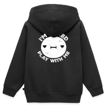 I'm Bored Play With Me I'm Bored Saying - Kids Premium Organic Zip-up Hoodie - black - Back - AI Model Kid Male (0cm)