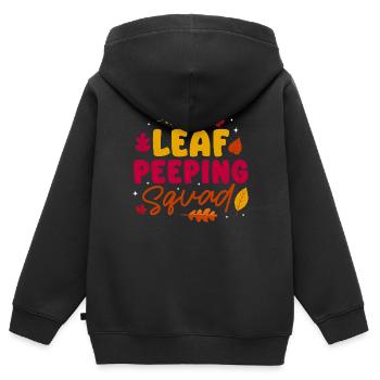 Leaf Peeping Squad Autumn Leaf Peeper - Sweat Premium à capuche zippé enfant bio - noir - Dos - AI Model Kid Male (0cm)