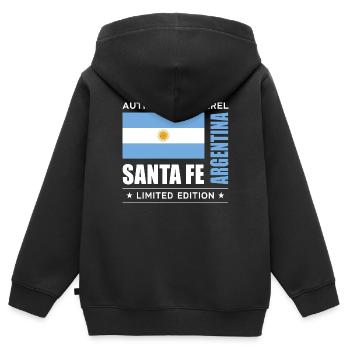 Santa Fe - Sweat Premium à capuche zippé enfant bio - noir - Dos - AI Model Kid Male (0cm)