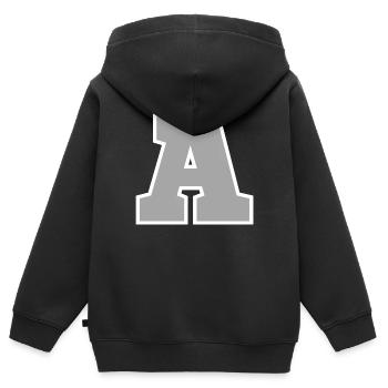 Brief an den Sport - Kinder Premium Organic Zip Hoodie - Schwarz - Hinten - AI Model Kid Male (0cm)