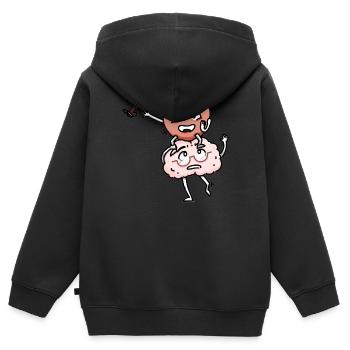Kurt & Sergio #1 - Kinder Premium Organic Zip Hoodie - Schwarz - Hinten - AI Model Kid Male (0cm)