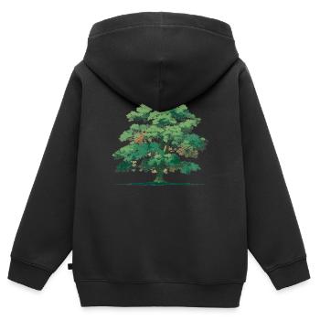 Arbre - Sweat Premium à capuche zippé enfant bio - noir - Dos - AI Model Kid Male (0cm)