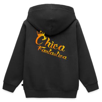 Chica Fantastica dos-santos-fashion - Kinder Premium Organic Zip Hoodie - Schwarz - Hinten - AI Model Kid Male (0cm)