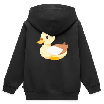 Bébé canard à bec en jaune - Sweat Premium à capuche zippé enfant bio - noir - Dos - AI Model Kid Male (0cm)
