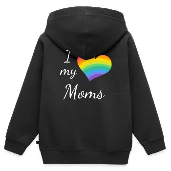 I love my moms - Kinder Premium Organic Zip Hoodie - Schwarz - Hinten - AI Model Kid Male (0cm)