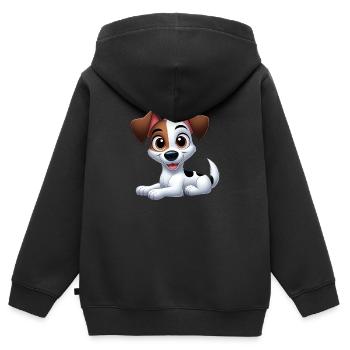 Jack Russel 2 - Kinder Premium Organic Zip Hoodie - Schwarz - Hinten - AI Model Kid Male (0cm)