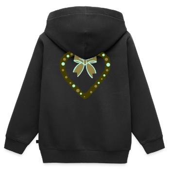 Décorations de Noël Vert - Sweat Premium à capuche zippé enfant bio - noir - Dos - AI Model Kid Male (0cm)