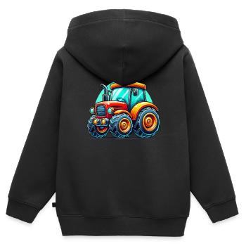 Traktor - Kinder Premium Organic Zip Hoodie - Schwarz - Hinten - AI Model Kid Male (0cm)