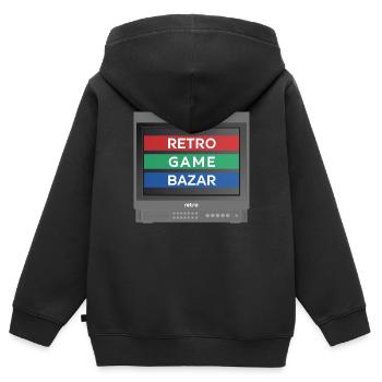 PVM Lover - RetroGameBazar - Sweat Premium à capuche zippé enfant bio - noir - Dos - AI Model Kid Male (0cm)
