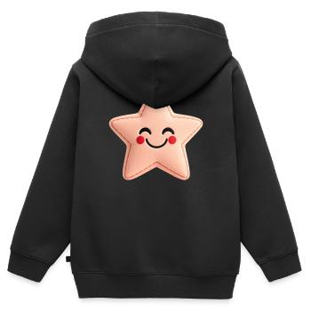 Sweet Star - Rose - Sweat Premium à capuche zippé enfant bio - noir - Dos - AI Model Kid Male (0cm)