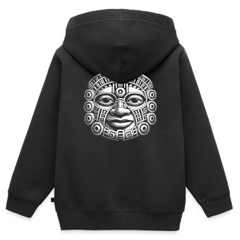 Maske - Kinder Premium Organic Zip Hoodie - Schwarz - Hinten - AI Model Kid Male (0cm)