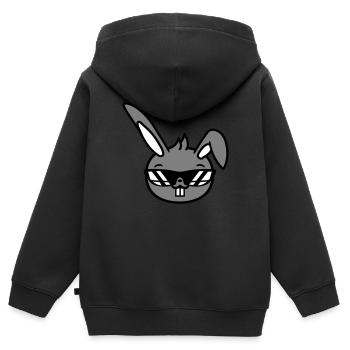 Hase Sonnenbrille Cool Hasenzähne Kaninchen Lustig - Kinder Premium Organic Zip Hoodie - Schwarz - Hinten - AI Model Kid Male (0cm)