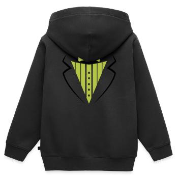 anzug texedo - Kinder Premium Organic Zip Hoodie - Schwarz - Hinten - AI Model Kid Male (0cm)