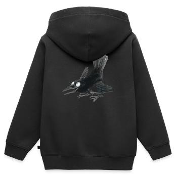 Rabenkrähe 2 - Kinder Premium Organic Zip Hoodie - Schwarz - Hinten - AI Model Kid Male (0cm)