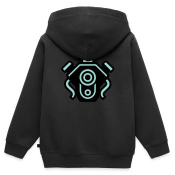 Motor Mechaniker Tuning - Kinder Premium Organic Zip Hoodie - Schwarz - Hinten - AI Model Kid Male (0cm)