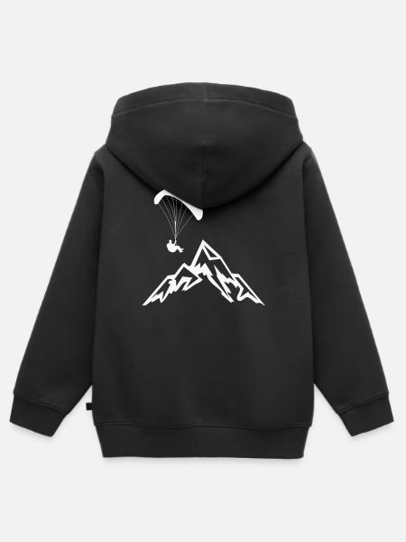 Gleitschirmflieger Fallschirmspringer - Kinder Premium Organic Zip Hoodie - Schwarz