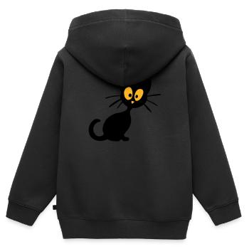 Kätzchen - Kinder Premium Organic Zip Hoodie - Schwarz - Hinten - AI Model Kid Male (0cm)