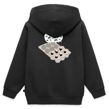 oeufs - Sweat Premium à capuche zippé enfant bio - noir - Dos - AI Model Kid Male (0cm)