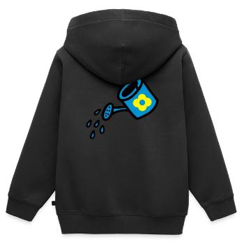 Gießkanne 3 - Kinder Premium Organic Zip Hoodie - Schwarz - Hinten - AI Model Kid Male (0cm)