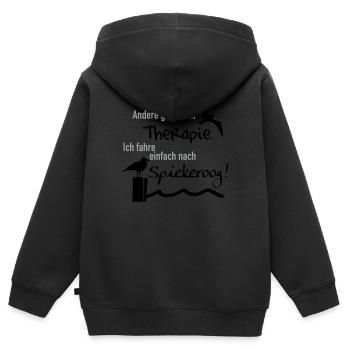 Therapie Spiekeroog - Kinder Premium Organic Zip Hoodie - Schwarz - Hinten - AI Model Kid Male (0cm)