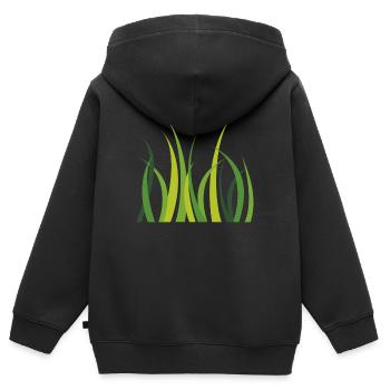 herbes - Sweat Premium à capuche zippé enfant bio - noir - Dos - AI Model Kid Male (0cm)