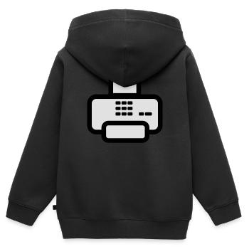 Fax - Kinder Premium Organic Zip Hoodie - Schwarz - Hinten - AI Model Kid Male (0cm)