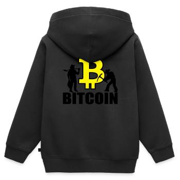 Bitcoin Satoshi Nakamoto - Kinder Premium Organic Zip Hoodie - Schwarz - Hinten - AI Model Kid Male (0cm)
