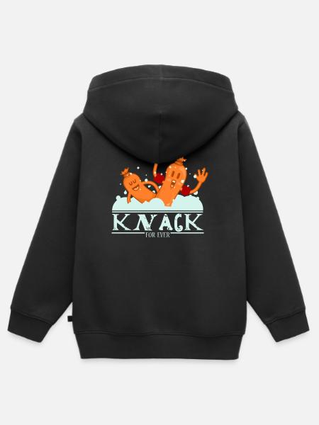 knack_time - Kinder Premium Organic Zip Hoodie - Schwarz