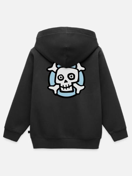 comic_skull_072011_b_3c - Kinder Premium Organic Zip Hoodie - Schwarz