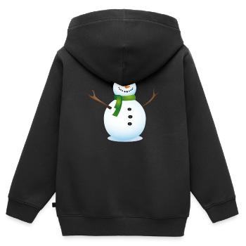 Schneemann - Kinder Premium Organic Zip Hoodie - Schwarz - Hinten - AI Model Kid Male (0cm)