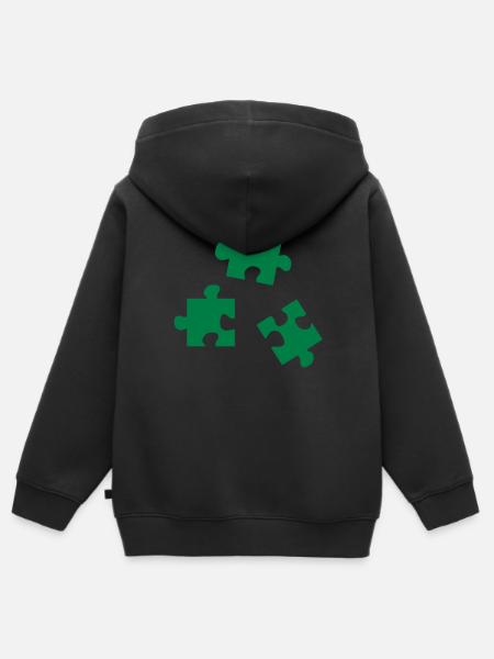 Puzzleteile - Kinder Premium Organic Zip Hoodie - Schwarz
