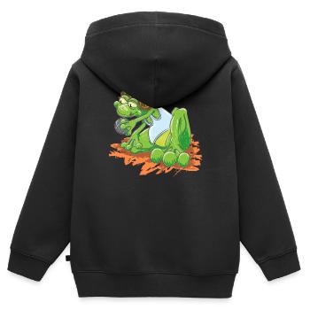 Petanque - Kinder Premium Organic Zip Hoodie - Schwarz - Hinten - AI Model Kid Male (0cm)