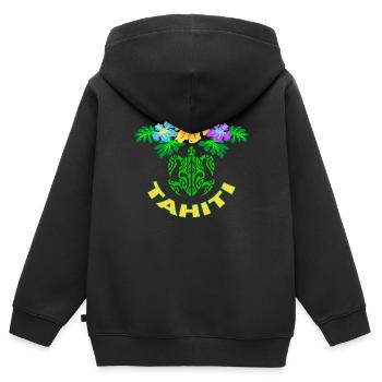 tahiti symbol 02 - Kinder Premium Organic Zip Hoodie - Schwarz - Hinten - AI Model Kid Male (0cm)