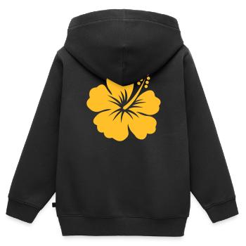 hibiscus tahiti - Kinder Premium Organic Zip Hoodie - Schwarz - Hinten - AI Model Kid Male (0cm)
