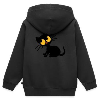 Kätzchen Georgie - Kinder Premium Organic Zip Hoodie - Schwarz - Hinten - AI Model Kid Male (0cm)