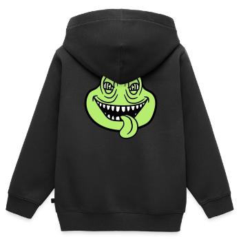 gesicht kopf monster boese schlange gefaehrlich la - Kinder Premium Organic Zip Hoodie - Schwarz - Hinten - AI Model Kid Male (0cm)