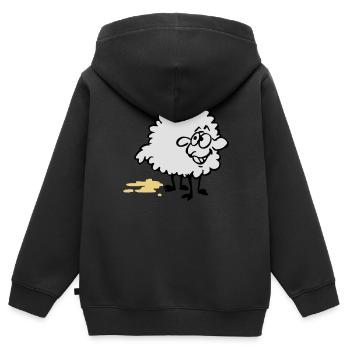 Pisse moutons - Sweat Premium à capuche zippé enfant bio - noir - Dos - AI Model Kid Male (0cm)