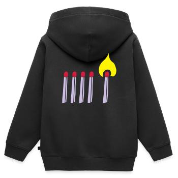 Streichholz Matchsticks Feuer Fire brennen burning - Kinder Premium Organic Zip Hoodie - Schwarz - Hinten - AI Model Kid Male (0cm)
