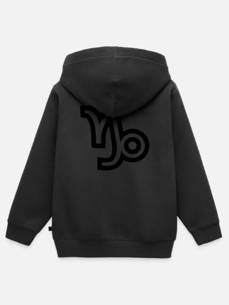 Steinbock - Kinder Premium Organic Zip Hoodie - Schwarz