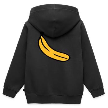 Banane - Kinder Premium Organic Zip Hoodie - Schwarz - Hinten - AI Model Kid Male (0cm)