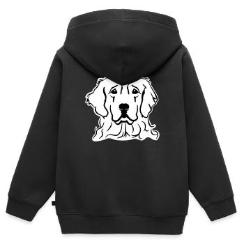 Golden Retriever - Sweat Premium à capuche zippé enfant bio - noir - Dos - AI Model Kid Male (0cm)