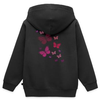 Papillon Papillon Papillon enfants - Sweat Premium à capuche zippé enfant bio - noir - Dos - AI Model Kid Male (0cm)