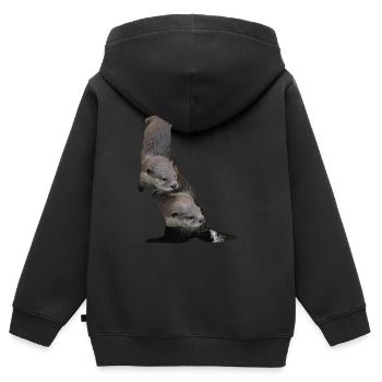 otter Otter Otter Otter Fischotter Fischotter - Kinder Premium Organic Zip Hoodie - Schwarz - Hinten - AI Model Kid Male (0cm)