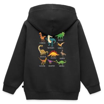 Dinosaurier-Arten Grafiken Dino T-Rex Jungen Dinos - Kinder Premium Organic Zip Hoodie - Schwarz - Hinten - AI Model Kid Male (0cm)