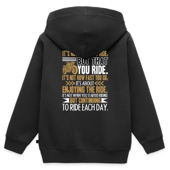 Motorrad Lustiges Motorrad - Kinder Premium Organic Zip Hoodie - Schwarz - Hinten - AI Model Kid Male (0cm)