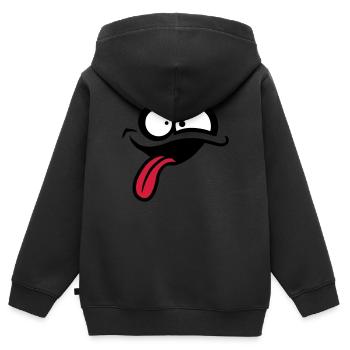 Verrücktes Comic Gesicht - Kinder Premium Organic Zip Hoodie - Schwarz - Hinten - AI Model Kid Male (0cm)