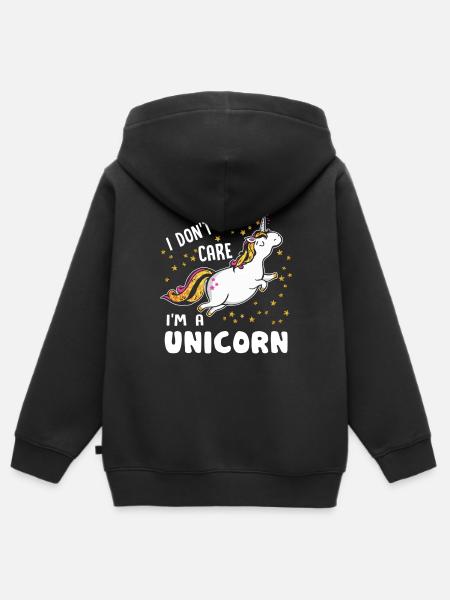 Einhorn Ich bin ein Einhorn - Premium børne zip-hættetrøje økologisk - sort